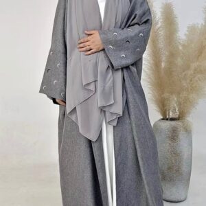 Abaya with Moon Embroidery