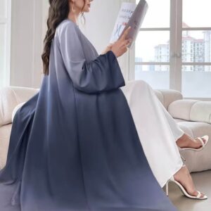 Blue Ombre Long Kimono Cardigan
